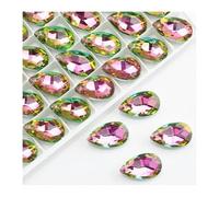20 Stück blau 13 x 22 mm for Zubehör Charms Halskette Perlen facettierte Tropfen Anhänger Kristall(Fuchsia)