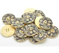 20 Stück edle Holzknöpfe 30mm mit Blumenmotiv XXL 4-Loch Knopf Knöpfe zum annähen nähen aufnähen basteln Jackenknöpfe Blusenknöpfe Knöpfe aus Holz Blumenmuster