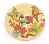 20 Stück edle Holzknöpfe Blumenmotiv 30mm natur 4-Loch rund Knopf Knöpfe Holzknopf zum annähen basteln nähen scrapbooking Jackenknöpfe Blusenknöpfe Bastelknöpfe