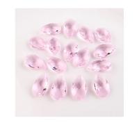 20 Stück Einzelloch-Charms, Kristall-Tropfen-Anhänger, grün, 13 x 22 mm, Glastropfenperlen for Handarbeit(Pink)