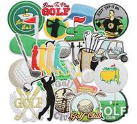20 Stück Golf-Themen Aufbü gler Patches Gentleman Vintage Wind Stickerei Iron On/Sew On Flicken Aufkleber Applikation DIY Freizeitsport Dekoration für Kleidung Rucksäcke Taschen T-Shirt Jacke Mützen