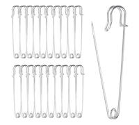 20 Stück Große Sicherheitsnadeln Metall-Sicherheitsnadeln 90 mm Große Sicherheitsnadelns Schwerlast für Kleidun Leder Segeltuch Decken Basteln (Silber)