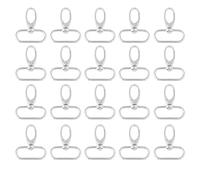 20 Stück Karabinerhaken Schlüsselanhänger, Zinklegierung 360° Drehbare Karabiner Schlüsselringe mit D-Ring für DIY Bastelarbeiten, Schmuckherstellung, Handtasche, Haustierleinen(32mm)