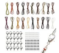 20 Stück Klassik Vintage Band Faden, 1m x 2.5mm Faux Wildleder Schnur, Robust Kunstleder Schnur mit Verschluss, Reißfeste Lederschnur, Faux Faden Schnur für DIY Schmuck Halsketten Armbänder