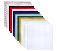 20 Stück Kreuzstich Stoff zum Sticken,Aida stoff Kreuzstich für DIY Basteln Handwerk und kreativen Handarbeiten,14CT,15 x15 cm
