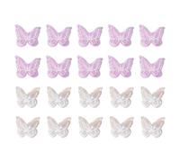 20 Stück Lila Und Weiße Schmetterlings-Haarspangen, 3D-Schmetterlings-Haarspangen, Haarschmetterlinge, Mini-Schmetterlings-Haarspangen, Glitzernde Mini-Schmetterlings-Haarspangen