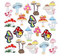 20 Stücke Pilz Patches Bügeln Auf Für Kleidung, Mini Pilz Aufkleber Patches Diy Pilz Stickerei Patch Nähen Handwerk Dekoration