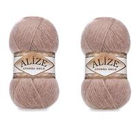 20 % Wolle, 80 % Acryl, weiches Garn, Alize Angora-Goldfaden, Häkellot, 200 g, 1200 m, türkisches Strickgarn (542 Rinde)