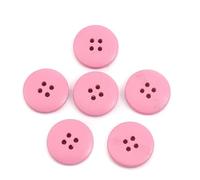 20 wunderschöne Holzknöpfe 20mm rund hellblau 4 Löcher a 1mm, Vierlochknöpfe zum basteln nähen Jackenknöpfe (Rosa)