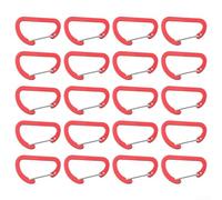20 x Schnellverschluss-Schlüsselanhänger-Clips mit automatischer Verriegelung aus leichter Aluminiumlegierung, ideal für Camping, Wandern und den täglichen Gebrauch (rot)