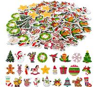 200 Holzknöpfe mit bunten Verzierungen, verschiedene Nähknöpfe für Bastelarbeiten, Projekte und Weihnachtsstrümpfe, dekorativ