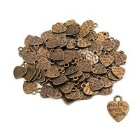 200 Stück Antique Herz Charm Made with Love Charm Anhänger Handmade knöpfe Metall Label Hand Made DIY Handwerk Schmuck Herstellung Zubehör Basteln Dekorationen