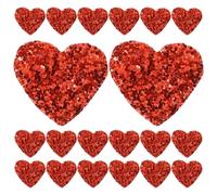 200 Stück Herz-Aufnäher Valentinstag Herz Aufbügler Pailletten Aufbügelapplikation Gestickte Aufnäher Für Kleidung Jeans Hüte Taschen Rot