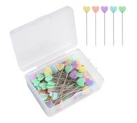 200 Stück Mehrfarbige Lange Stecknadeln mit Liebe Herzförmigen Köpfen - Ideal für Quilten, Nähen und Basteln, Gerade Pins und Quiltnadeln in Praktischer Aufbewahrungsbox