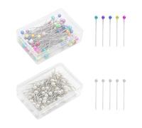 200 Stück Nähnadeln mit rundem Kopf, Stecknadeln mit Kopf, Nähnadeln mit Perlenkopf, Ziernadeln mit Perlenkopf, Bandana-Nadeln, Schneidernadeln, Bunte Nordnadeln zum Basteln