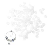 200 Stück Silikon-Gummiverschlüsse,Elastische Silikon Gummi Ring Stopper,Rutschfeste Silikonringe O Ringe,für Bettelarmbänder,DIY-Schmuckherstellung,Abstandshalter Perlen,Clip Lock Spacer Charm