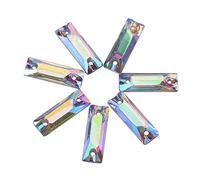 200 Teile/Paket Acrylharz Flatback Nähen auf Knöpfe Tropfenförmige Kristall Zubehör mit 2-loch für DIY Handwerk Dekoration(6 * 17.5mm-AB-Farbe)