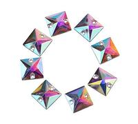 200 Teile/Paket Acrylharz Flatback Nähen auf Knöpfe Tropfenförmige Kristall Zubehör mit 2-loch für DIY Handwerk Dekoration(10 * 10mm-AB-Farbe)