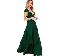 2023 Elegantes Abendkleid Für Damen Sexy Langes Dress Mit Tiefem V-Ausschnitt Rückenfrei Hoher Taille Und Großer Schaukel Verschiedene Tragevarianten (Color : 9, Size : M)