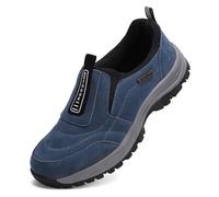 2023 Herren-Wanderschuhe Für Hineinschlüpfen Wasserdichte Anti-Rutsch Schuhe Mit Fußgewölbeunterstützung Leichte Orthopädische Slipper Atmungsaktive Sneakers Low-Top Walking Bootsschuh ( Color : Blue