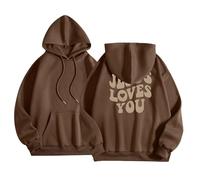 2023 Jesus Loves You Hoodie Damen Kapuzenpullover Oversize Pullover Sweatshirt Freizeit Sport Langarmshirt Hoodies Training Pulli Streetwear Casual