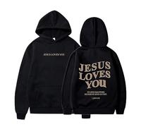 2023 Jesus Loves You Hoodie Damen Kapuzenpullover Oversize Pullover Sweatshirt Freizeit Sport Langarmshirt Hoodies Training Pulli Streetwear Casual
