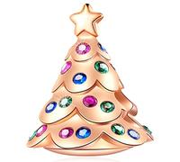 2023 Rosegold Weihnachtsbaum Charms passen Pandora Weihnachten Armband, 925 Sterling Silber Stammbaum Charme Christmas Tree Perlen mit CZ, Geschenke für Schwester/Weihnachts/Muttertag