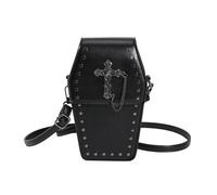 2023 Umhängetasche für Halloween, Sarg-Form, kleine Handytasche, Festival, Gothic-Tasche für Mädchen, Frauen, Nieten-Handtasche