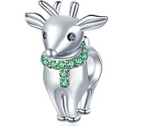 2023 Weihnachten Rentier Charms passen Pandora Weihnachts Armband, 925 Sterling Silber Elch Hirsch mit CZ Reindeer Deer Christmas Perlen, Geschenk für Junge/Mädchen/beste Freunde/Mama/Baby