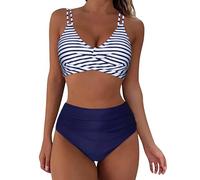 2024 Bikini Damen Set Bauchweg, Badeanzug + Badehose, Günstig Zweiteiliges Bikini Badeanzug Set, Sale Bademode Push Up, Schwimmanzug Sexy, Swimsuits Schick Elegant Mit Brustpolstern Und Ohne Bügel