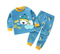 2024 Flauschige Schlafanzug Kinder - Weiche Bequem Klamotten Kuschelig Pullover+Hose Herbstkleidung Kinderbademantel Langarm Pyjama Set Lange Pullover Pyjamahose Hausanzug Geschenk Junge Mädchen