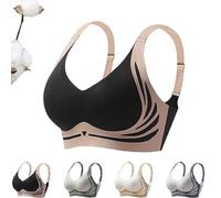 2024 Neuer Super Gather-BH, Kabelloser Push-up, Bequemer Lift-BH für Damen, Haltungskorrektur (Color: Black, Size: XL)