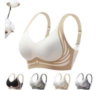 2024 Neuer Super Gather-BH, Kabelloser Push-up, Bequemer Lift-BH für Damen, Haltungskorrektur (Farbe: Weiß, Größe: XL)