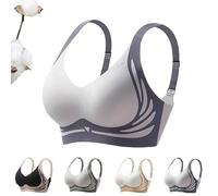 2024 neuer Super Gather-BH, kabelloser Push-up-BH, bequemer Gather-BH, Lift-BH for Damen, Haltungskorrektur-BH for Damen (Color : Blue, Size : L)