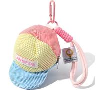 2025 Münzgeldbörse in Hutform und Mini-Tasche, Schlüsselanhänger, kreatives Accessoire für Damen und Herren, tragbare Aufbewahrung mit Reißverschluss und Armband, für Kleingeld, Lippenstift, Ohrhörer