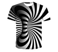 2025 Neu T Shirt Herren Tshirt Männer T-Shirt Herren 3D Neuheit T-Shirts Männer Grafik Lustige T-Shirts 3D Gedruckt Rundhalsausschnitt Kurzarm Sommer Lässige Leggings Set Mit (Black XXL)