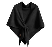 2025 New Pashmina Wraps for Women, Casual Soft Comfortable Knitted Sweater Shawl Top, Women’s Solid Color Shawl (Black)