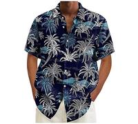 2025 Short Sleeve Shirts for Men,Hawaii Hemd Herren Kurzarm Hawaiihemd Shirt MäNner Beach Hemden Blumen Casual Floral Funky Hawai KostüM Sommerhemd Strandaufdruck
