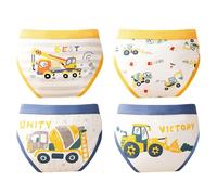 2026 4 Stück Kinder Unterwäsche für Kleinkinder Baby Jungen Niedliche Cartoon-Slips Shorts Hosen Baumwolle Bequeme Unterwäsche Badehose (Yellow, 2-3 Years)