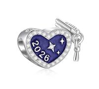 2026 Abschluss Herz Charm Blau für Pandora Armband