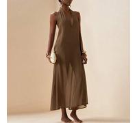 2026 Damen elegantes Urlaubs-Lässig-Strandkleid aus halbtransparentem Chiffon mit V-Ausschnitt, langes Cover-Up