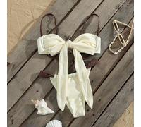 2026 Damen Sexy Elegantes Bikini-Set mit geknotetem Rücken, rückenfrei, Cut-Out, Kontrastfarben, Spaghettiträger, Strandurlaub, Sommer