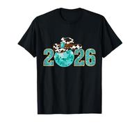 2026 Discoball Cowboyhut Western Neujahr 2026 T-Shirt