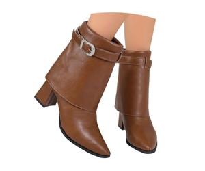 2026 Farbige Damen Winterstiefel mit runder Zehenpartie warm gefütterte Mid-Calf Boots dickes gerades Sohlenprofil einfarbige Freizeitstiefel für Alltag Abendgarderobe mühelos über Jeans tragb