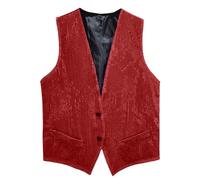 2026 Herren Anzugweste Slim Fit Business Vest Ärmelloses Tanktop für Hochzeit formelle Anlässe (Red, XXXXL)