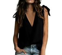 2026 Leinen Tank Top Damen Sommer Elegant Leinenbluse V Ausschnitt Baumwolle Oversized Tuniken für Frauen Freizeit Einfarbig Weste Lässig Ärmellose Riemen Leinenhemd Loose Basic Tanktop Casual Shirt