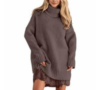 2026 Neuheiten Spitzen Oberteile Damen Eleganter Strickpullover mit Spitzenbesatz, zweiteilig, kuschelig, ideal für Winter , auch als Layering-Outfit geeignet, weichem , modisch, lässig bequem. (Brow