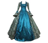 2026 Neuzugänge Cocktailkleider für Damen in Übergröße, modisch, im Gothic-Stil, Midikleid, Croset, Lange ausgestellte Ärmel, A-Linie, Partykleid (Light Blue, XXXL)