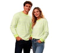 2026 Ringelshirt Herren Rot-Weiss Karneval Breit Gestreiftes T Shirt - Langarmshirt Rundhalsausschnitt Sweatshirt Oberteile Lang Pulli Streifenshirt Karneval Faschingskostüme#01