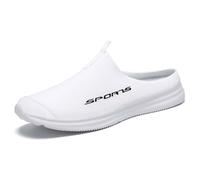 2026 Sneaker Herren Men's Shoes Summer Slippers Lightweight Casual Shoes Soft Bottom Half Toe A Stirrup Shoes Male (White 40)